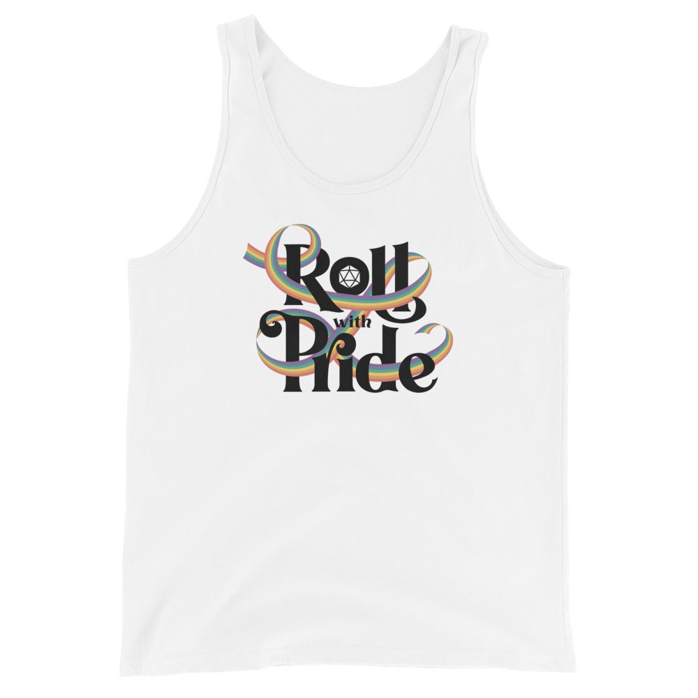 Roll With Pride Tank Top - Geeky merchandise for people who play D&D - Merch to wear and cute accessories and stationery Paola's Pixels