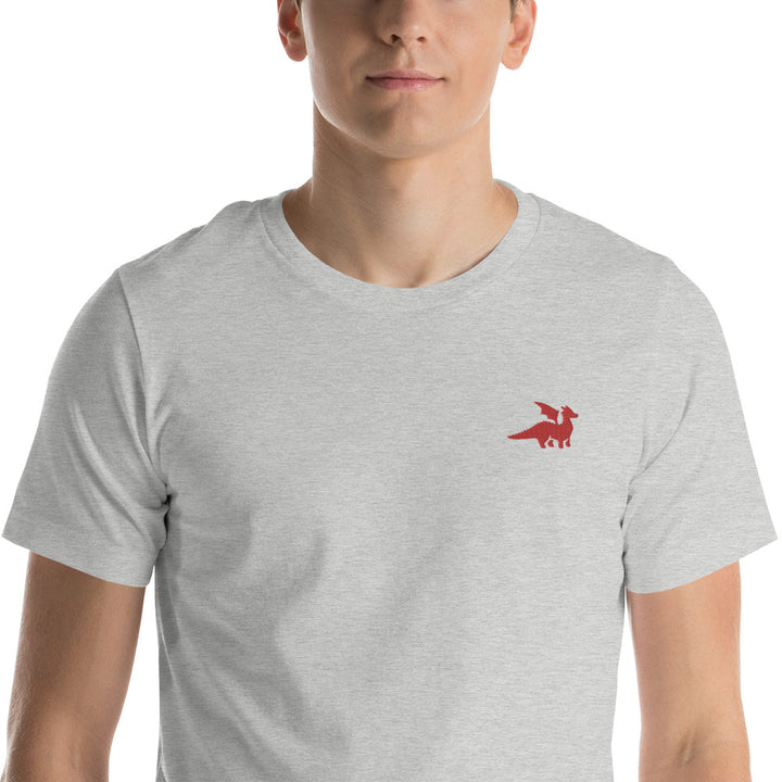 Red Dragon Embroidered Unisex Shirt - Geeky merchandise for people who play D&D - Merch to wear and cute accessories and stationery Paola's Pixels