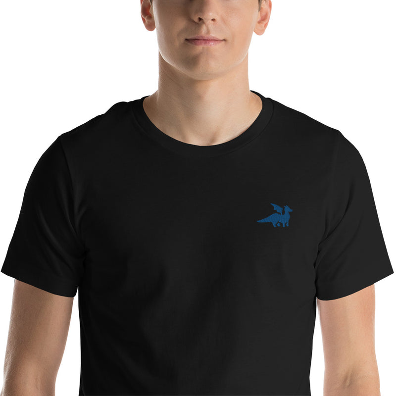 Blue Dragon Embroidered Unisex Shirt - Geeky merchandise for people who play D&D - Merch to wear and cute accessories and stationery Paola&