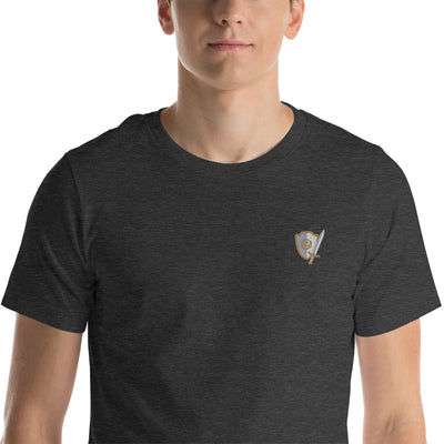 Sword and Shield Embroidered Unisex Shirt - Geeky merchandise for people who play D&D - Merch to wear and cute accessories and stationery Paola's Pixels