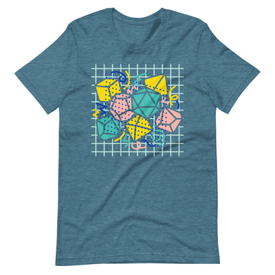 90s Dice Shirt Light Version - Geeky merchandise for people who play D&D - Merch to wear and cute accessories and stationery Paola's Pixels