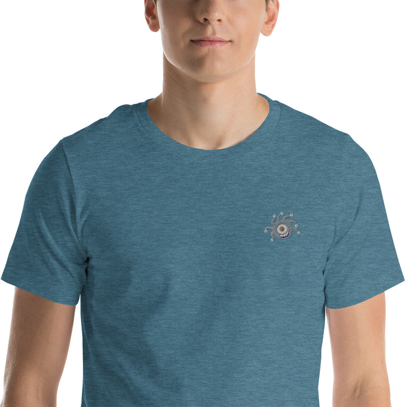 One Eyed Monster Embroidered Unisex Shirt - Geeky merchandise for people who play D&D - Merch to wear and cute accessories and stationery Paola&