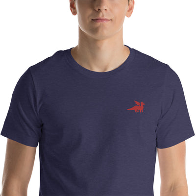 Red Dragon Embroidered Unisex Shirt - Geeky merchandise for people who play D&D - Merch to wear and cute accessories and stationery Paola's Pixels