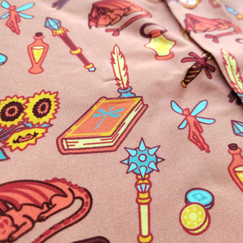 Summer Warlock Unisex Button Up - Geeky merchandise for people who play D&D - Merch to wear and cute accessories and stationery Paola&