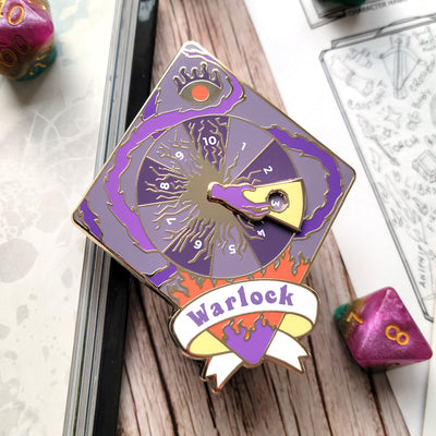 Warlock Eldritch Blast Spinner Enamel Pin - Geeky merchandise for people who play D&D - Merch to wear and cute accessories and stationery Paola's Pixels