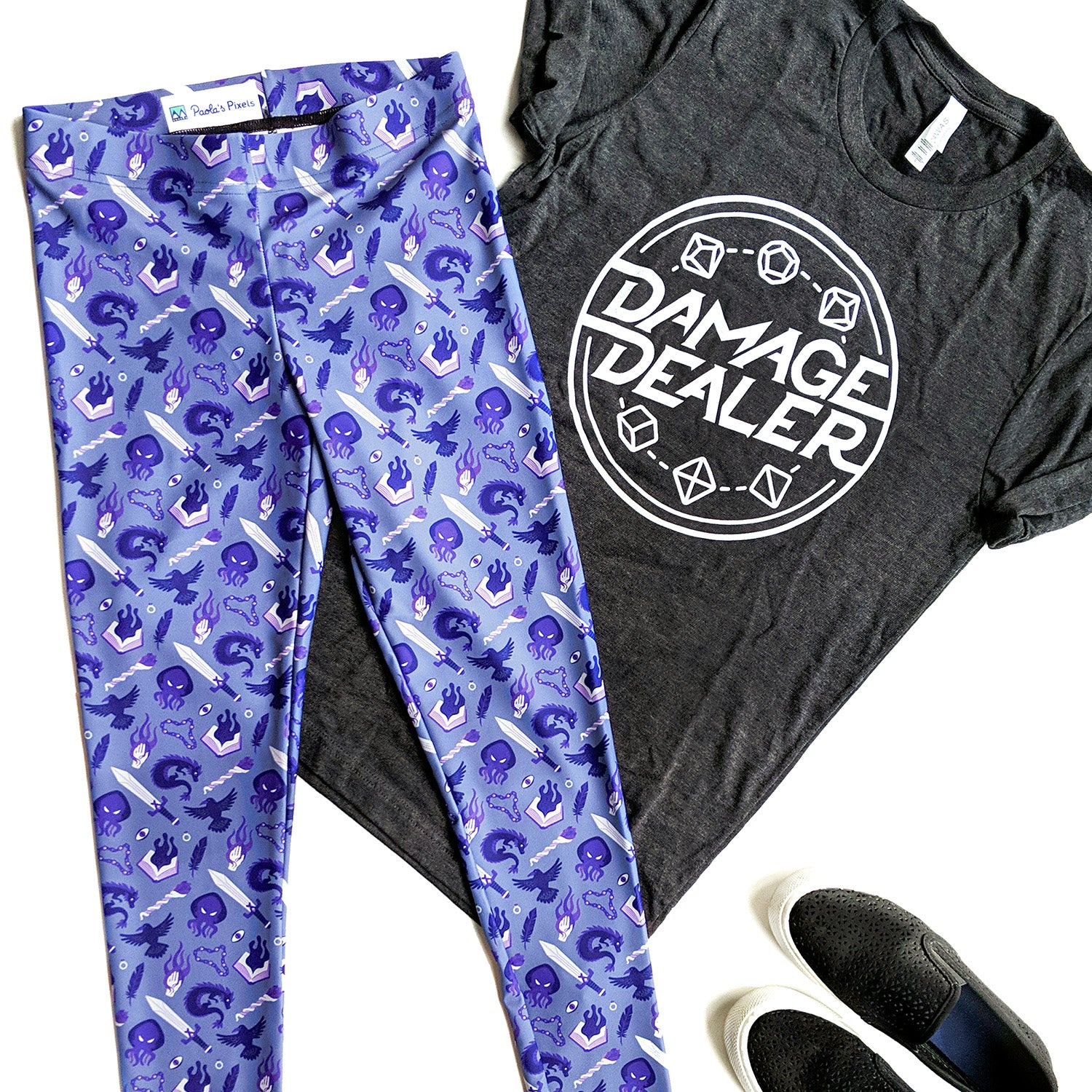 Warlock Leggings - Geeky merchandise for people who play D&D - Merch to wear and cute accessories and stationery Paola's Pixels