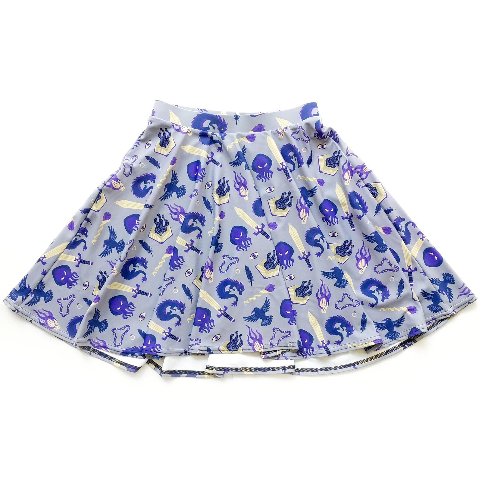 Warlock Skater Skirt - Geeky merchandise for people who play D&D - Merch to wear and cute accessories and stationery Paola's Pixels