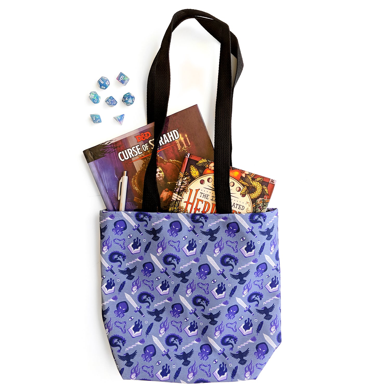 Warlock Tote Bag - Geeky merchandise for people who play D&D - Merch to wear and cute accessories and stationery Paola's Pixels