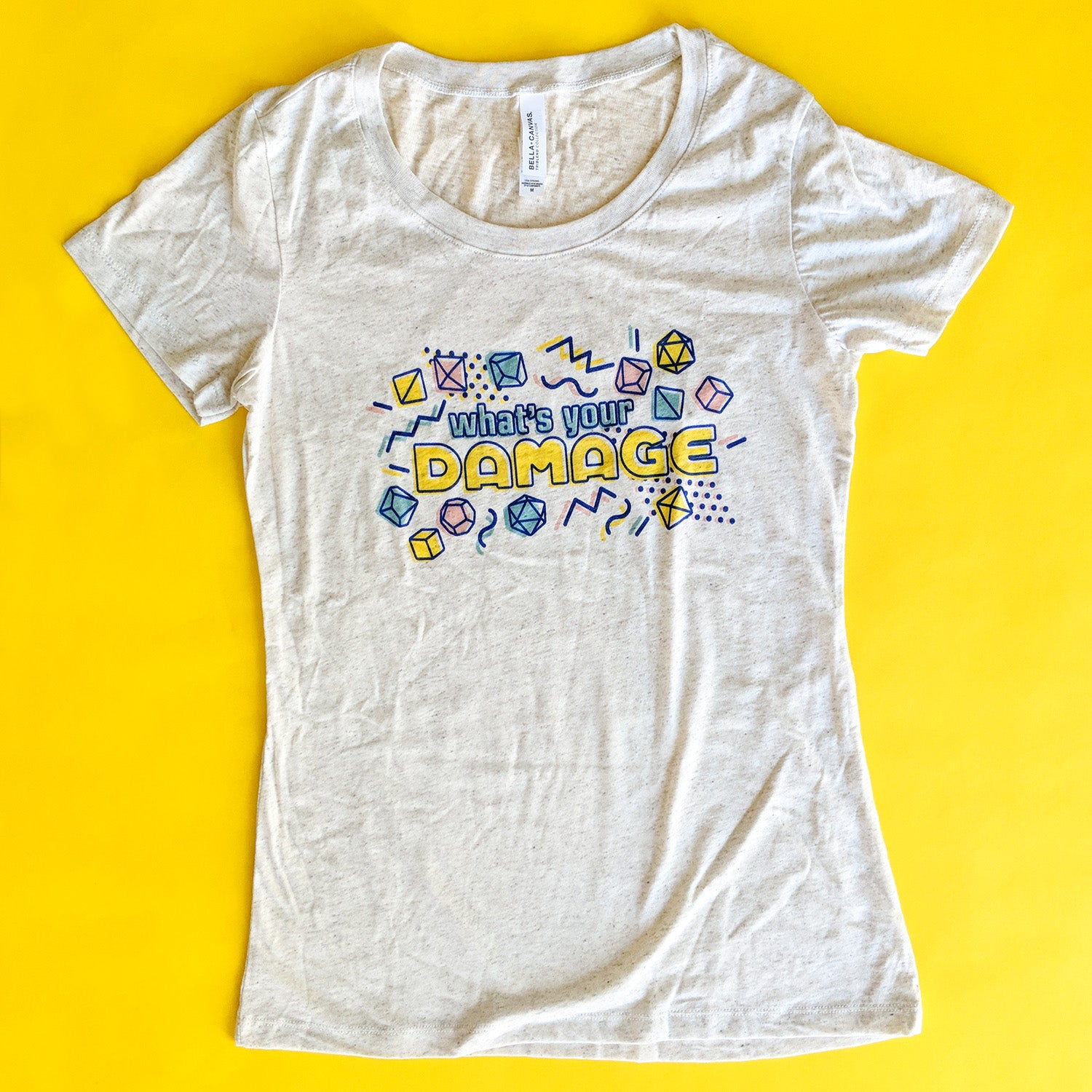 What's Your Damage Women's shirt - Geeky merchandise for people who play D&D - Merch to wear and cute accessories and stationery Paola's Pixels