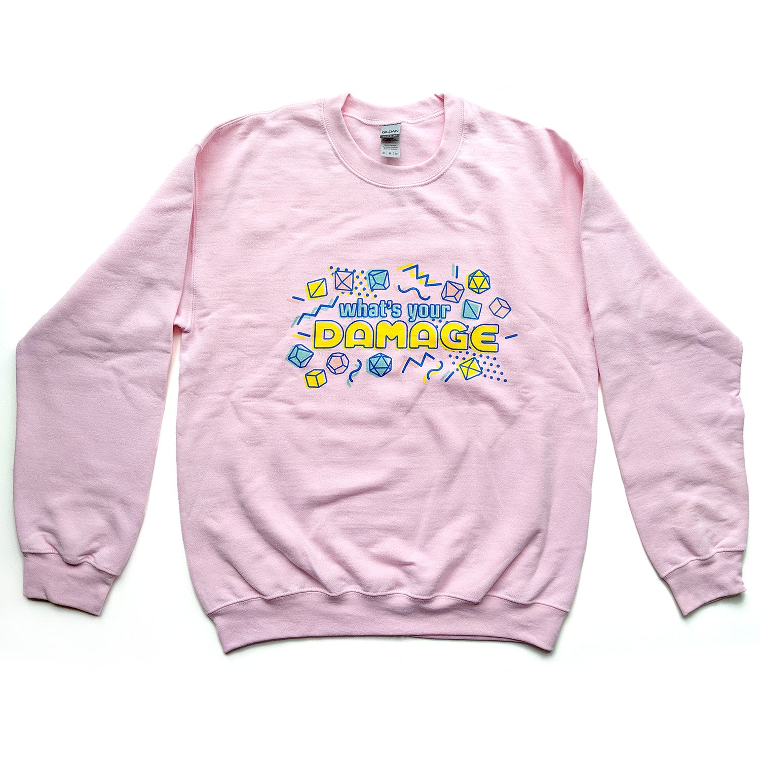 What's Your Damage Sweatshirt - Geeky merchandise for people who play D&D - Merch to wear and cute accessories and stationery Paola's Pixels