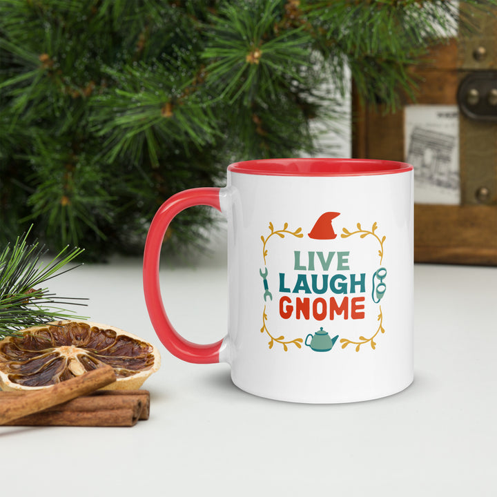 Live Laugh Gnome Mug - Geeky merchandise for people who play D&D - Merch to wear and cute accessories and stationery Paola's Pixels