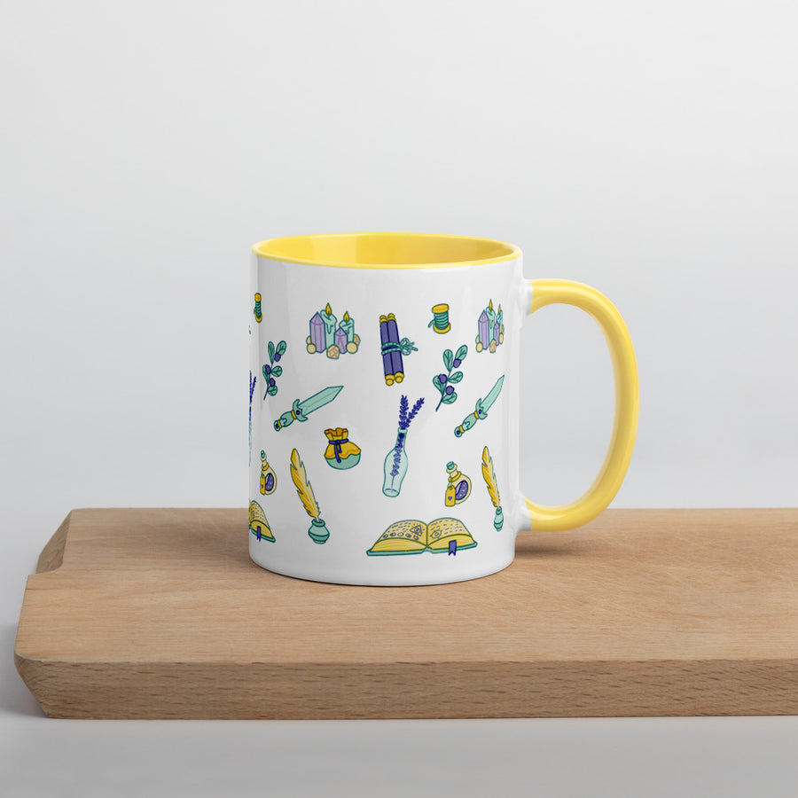 Wizard Pattern Mug - Geeky merchandise for people who play D&D - Merch to wear and cute accessories and stationery Paola's Pixels