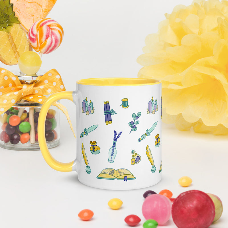 Wizard Pattern Mug - Geeky merchandise for people who play D&D - Merch to wear and cute accessories and stationery Paola&