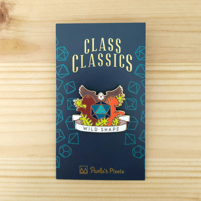 Wild Shape Enamel Pin - Geeky merchandise for people who play D&D - Merch to wear and cute accessories and stationery Paola's Pixels
