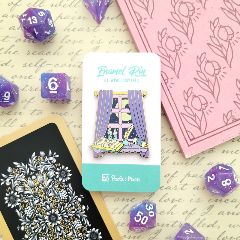 The Wizard Window Pin - Geeky merchandise for people who play D&D - Merch to wear and cute accessories and stationery Paola&