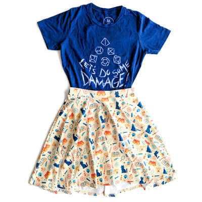 Wizard Skater Skirt - Geeky merchandise for people who play D&D - Merch to wear and cute accessories and stationery Paola's Pixels
