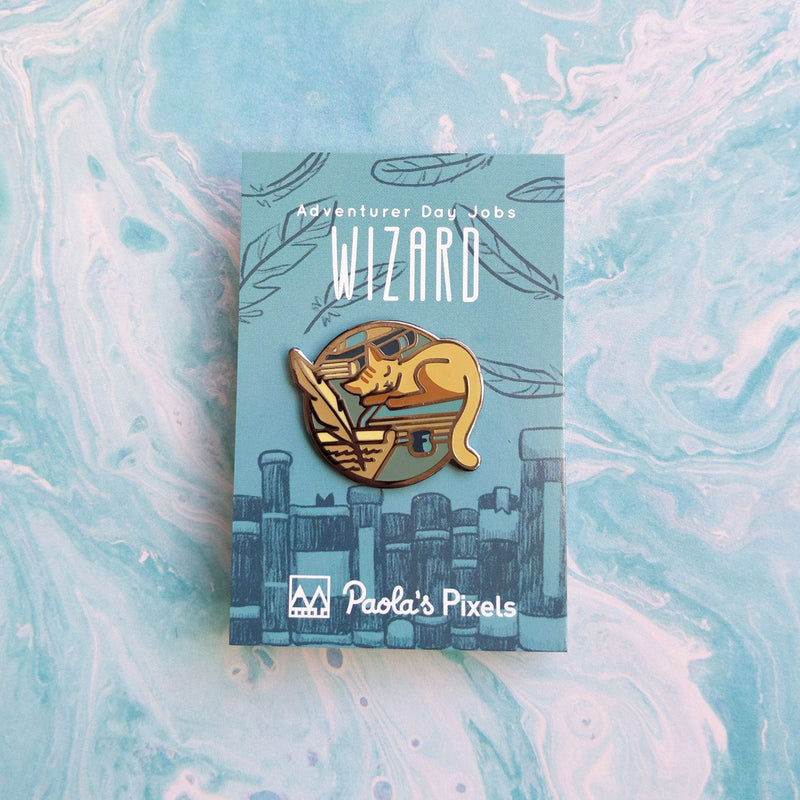 Wizard Enamel Pin - Geeky merchandise for people who play D&D - Merch to wear and cute accessories and stationery Paola&