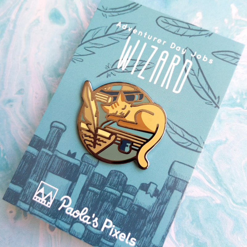 Wizard Enamel Pin - Geeky merchandise for people who play D&D - Merch to wear and cute accessories and stationery Paola&