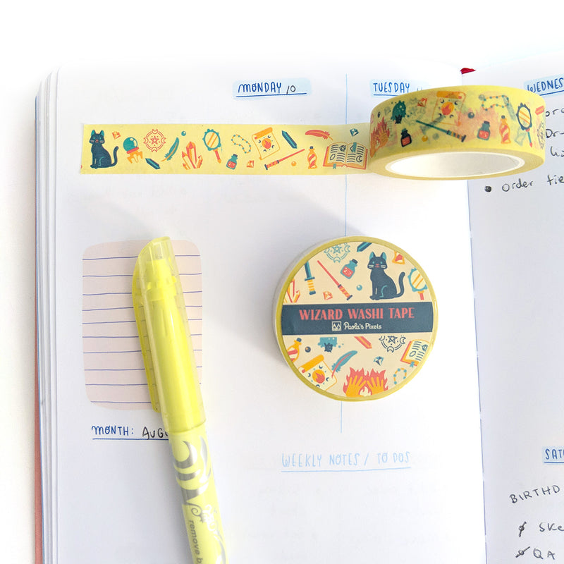 Wizard Washi Tape - Geeky merchandise for people who play D&D - Merch to wear and cute accessories and stationery Paola&