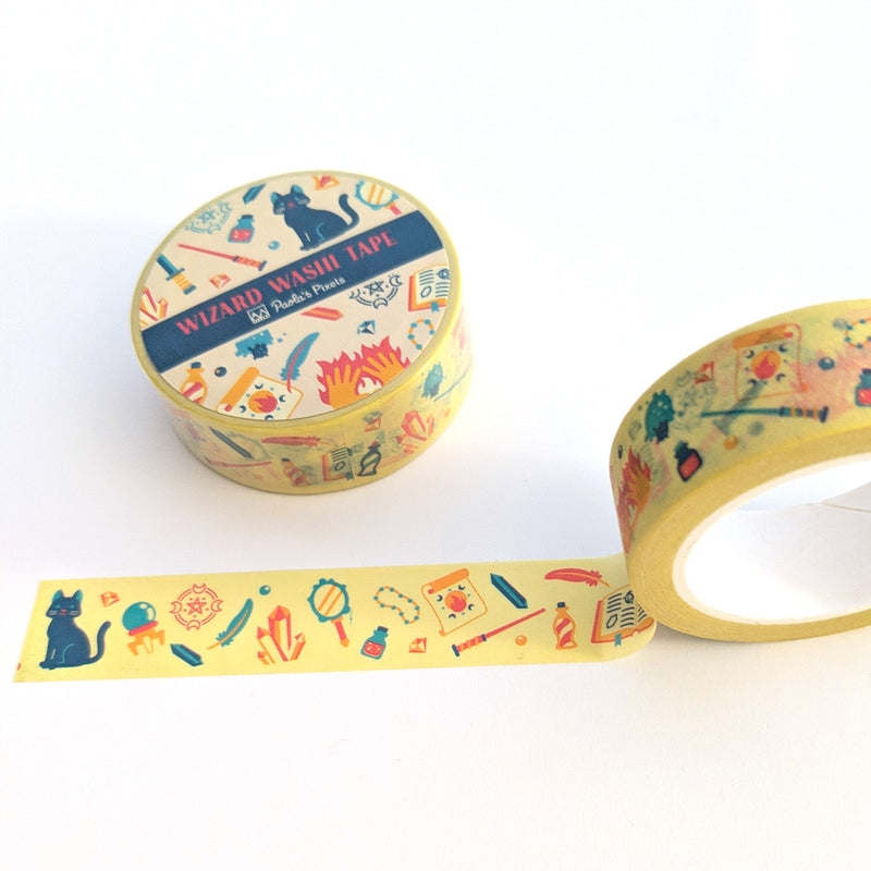 Wizard Washi Tape - Geeky merchandise for people who play D&D - Merch to wear and cute accessories and stationery Paola&