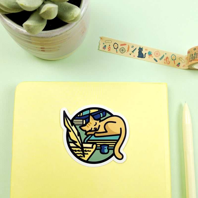 Wizard Scene Sticker - Geeky merchandise for people who play D&D - Merch to wear and cute accessories and stationery Paola&