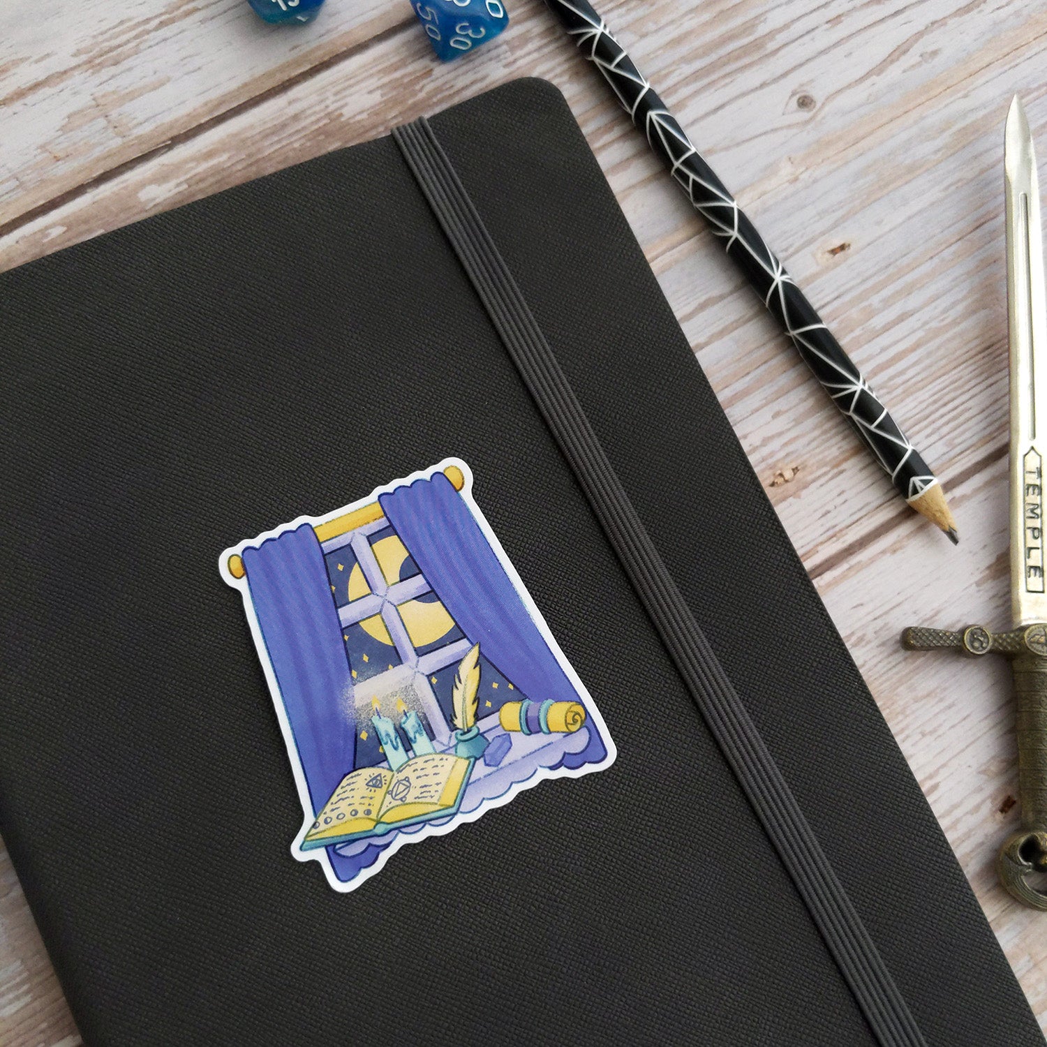 Wizard Window Sticker - Geeky merchandise for people who play D&D - Merch to wear and cute accessories and stationery Paola's Pixels