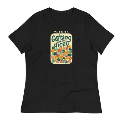 This Is Getting Dicey Women's Shirt - Geeky merchandise for people who play D&D - Merch to wear and cute accessories and stationery Paola's Pixels