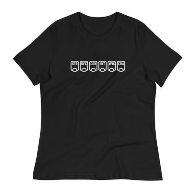 Ability Scores Women's Shirt - Geeky merchandise for people who play D&D - Merch to wear and cute accessories and stationery Paola's Pixels