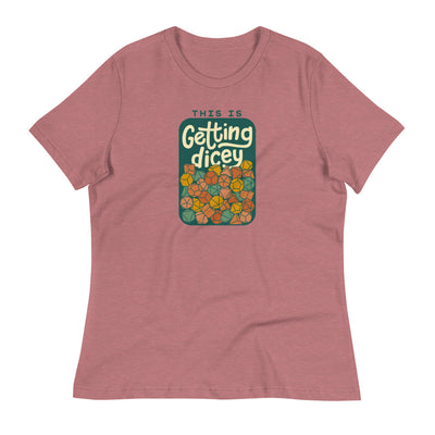 This Is Getting Dicey Women's Shirt - Geeky merchandise for people who play D&D - Merch to wear and cute accessories and stationery Paola's Pixels