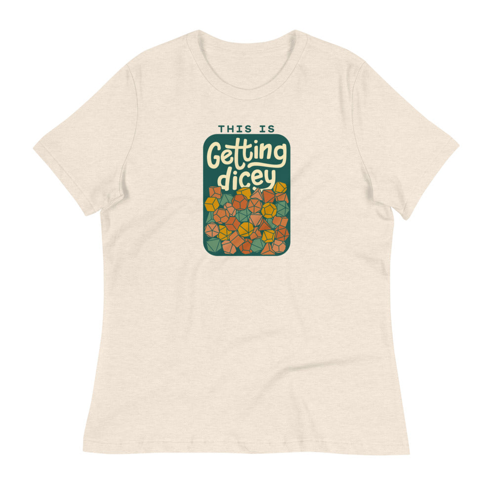 This Is Getting Dicey Women's Shirt - Geeky merchandise for people who play D&D - Merch to wear and cute accessories and stationery Paola's Pixels