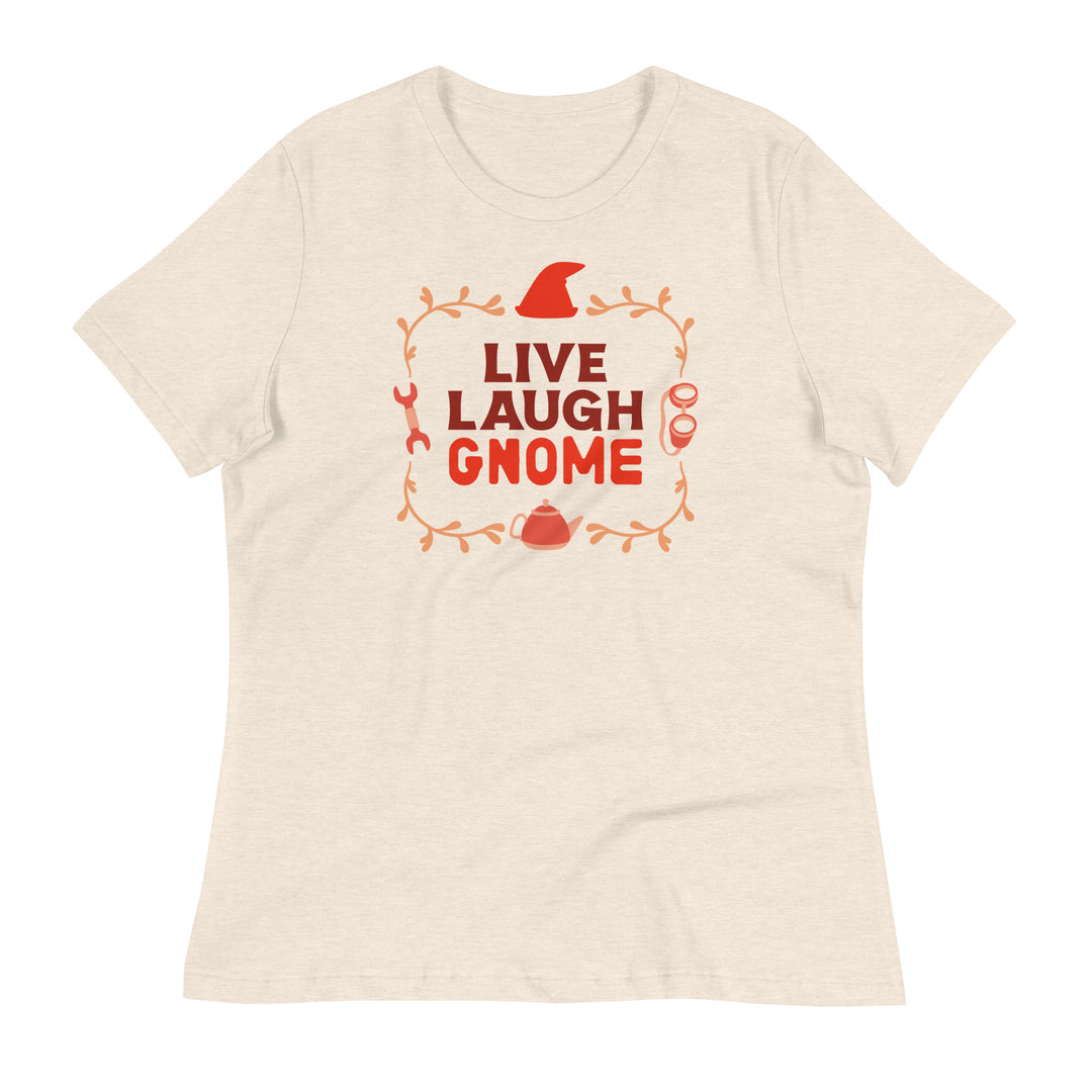 Live Laugh Gnome Women's Shirt - Geeky merchandise for people who play D&D - Merch to wear and cute accessories and stationery Paola's Pixels