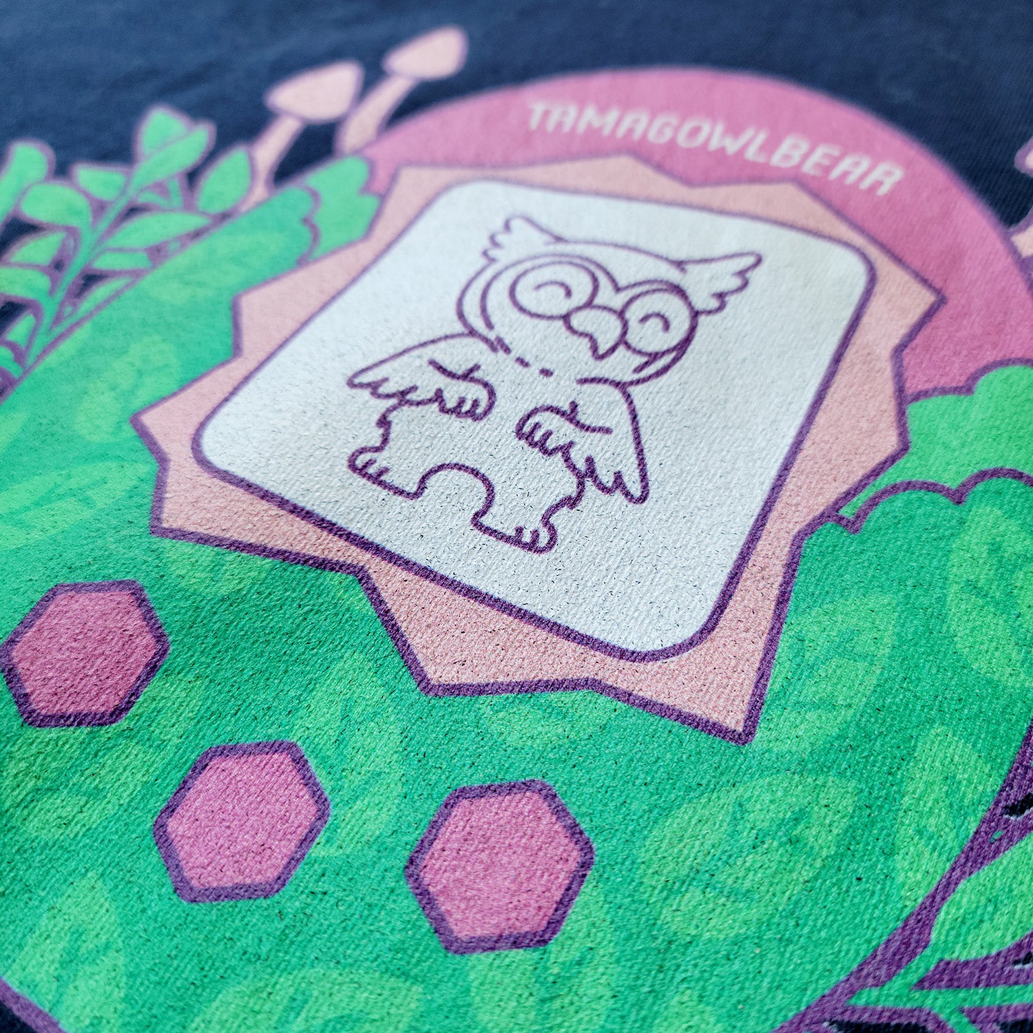 Pink Tamagowlbear Shirt - Geeky merchandise for people who play D&D - Merch to wear and cute accessories and stationery Paola's Pixels